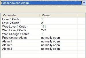 Passcode and Alarm Menu